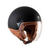 Casco EL'JETTIN 6.0, un casco demi-jet in policarbonato nero opaco. Ideale per motociclisti. Di TUCANO URBANO.